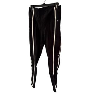 Horze Active Training Black Riding Tights Equestrian Pants White Accents‎